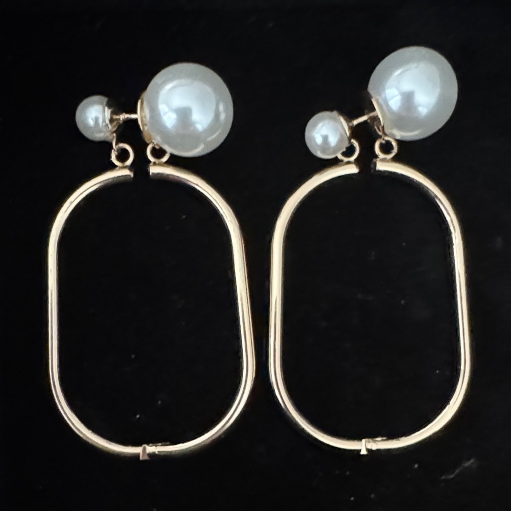 Vintage Gold and Pearl Drop Earrings